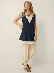 Monsoon Blue Anais Eyelet Lace Mini Dress - Image 4 of 4
