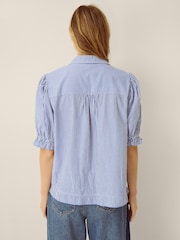 Monsoon Blue Laney Smocked Stripe Blouse - Image 2 of 3