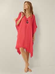 Monsoon Orange Lena Lace Mini Kaftan - Image 2 of 5