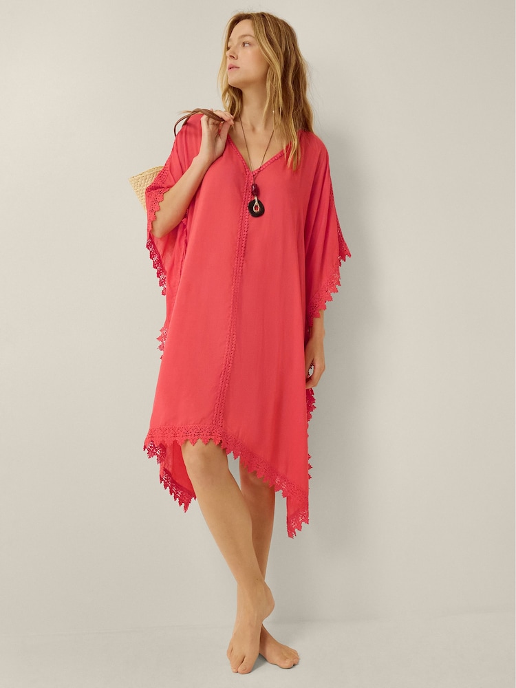 Monsoon Orange Lena Lace Mini Kaftan - Image 2 of 5 Monsoon Orange Lena Lace Mini Kaftan - Image 2 of 5