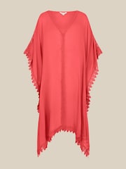 Monsoon Orange Lena Lace Mini Kaftan - Image 5 of 5