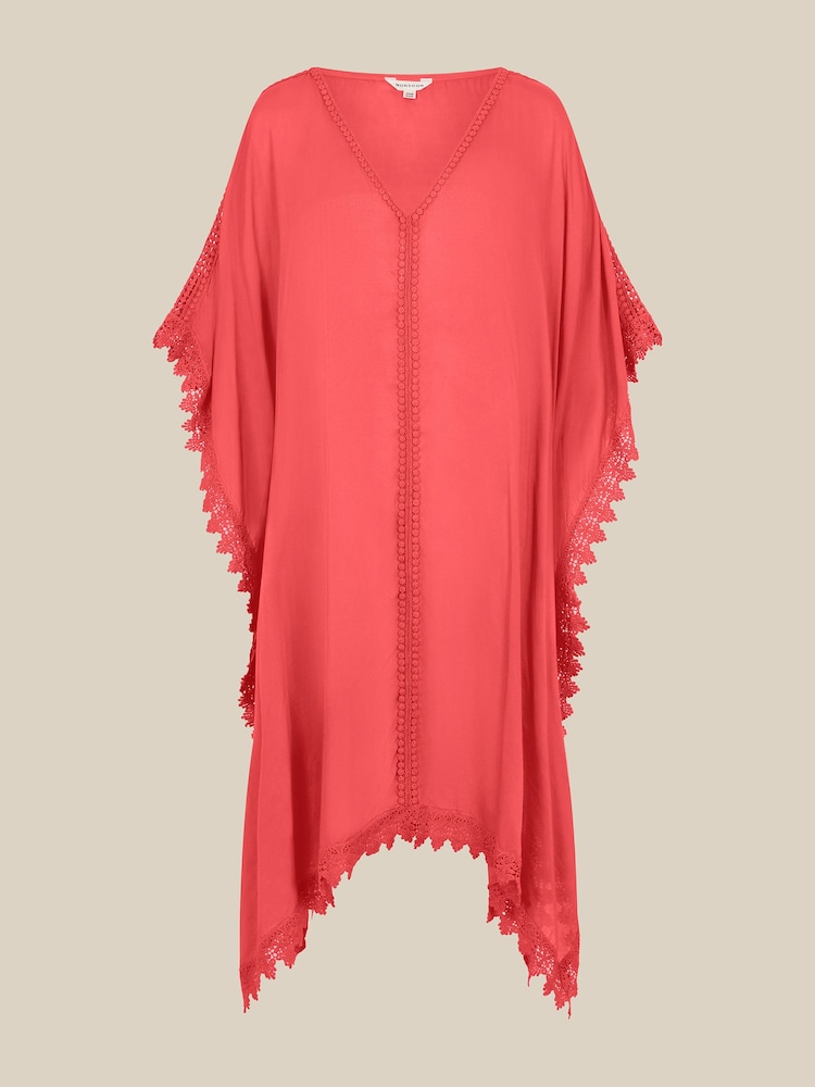 Monsoon Orange Lena Lace Mini Kaftan - Image 5 of 5 Monsoon Orange Lena Lace Mini Kaftan - Image 5 of 5