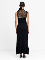 French Connection Black Mari Stud And Lace Dress - Image 5 of 6