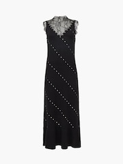 French Connection Black Mari Stud And Lace Dress - Image 6 of 6