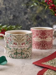Spode Σετ 2 Morris & Co Καλά Χριστούγεννα κούπες - Εικόνα 1 του 2