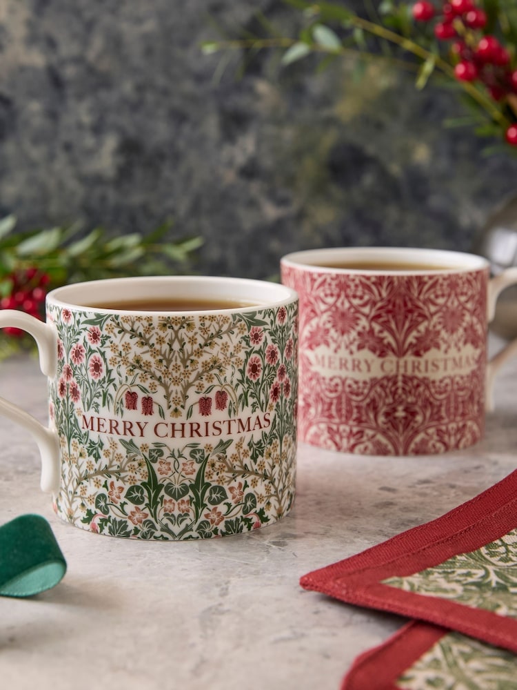 Spode Σετ 2 Morris & Co Καλά Χριστούγεννα κούπες - Εικόνα 1 του 2