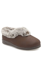 Pavers Dark Brown Wide Fit Memory Foam Cosy Slippers - Image 3 of 6