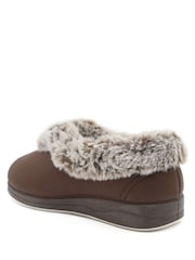 Pavers Dark Brown Wide Fit Memory Foam Cosy Slippers - Image 4 of 6