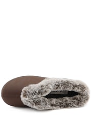 Pavers Dark Brown Wide Fit Memory Foam Cosy Slippers - Image 5 of 6