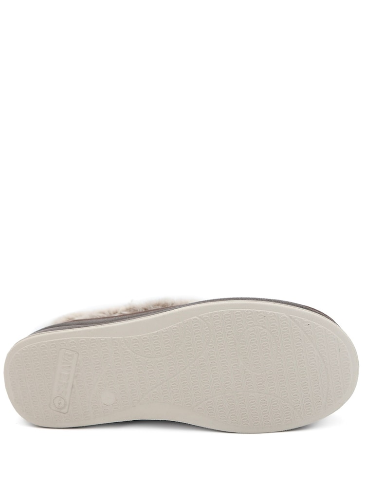 Pavers Dark Brown Wide Fit Memory Foam Cosy Slippers - Image 6 of 6 Pavers Dark Brown Wide Fit Memory Foam Cosy Slippers - Image 6 of 6