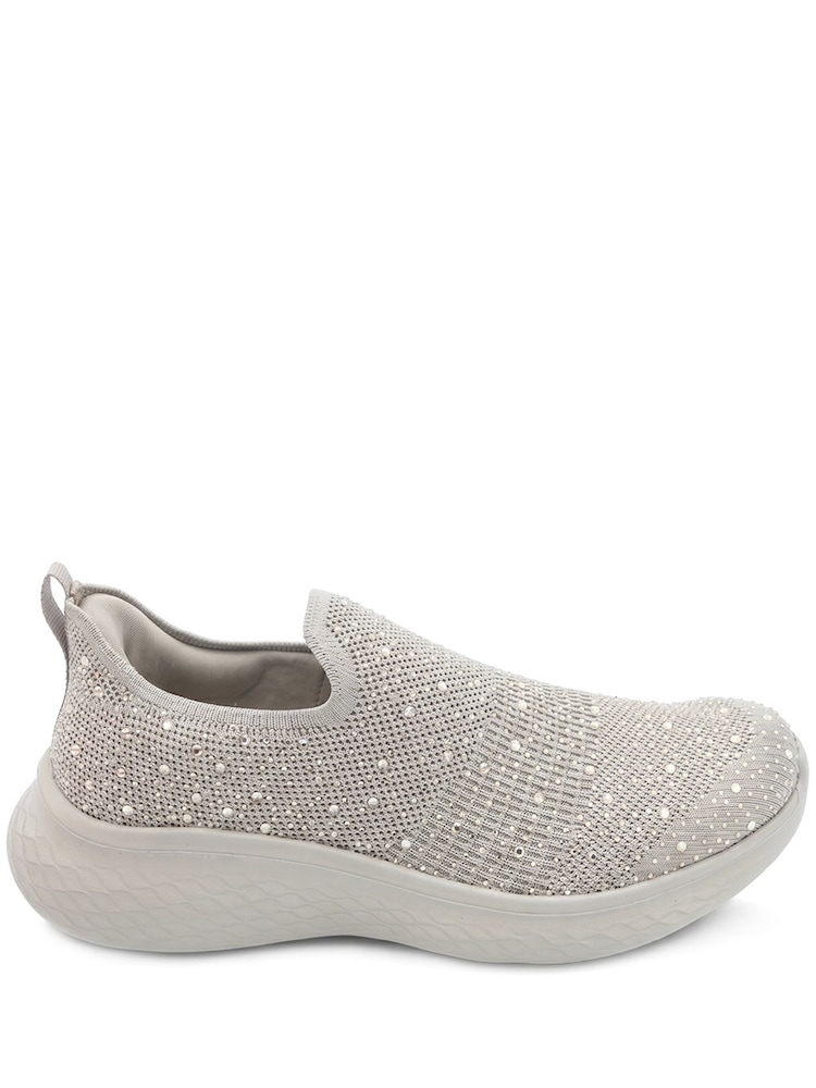 Pavers Natural Wide Fit Memory Foam Easy Step In Trainers - Image 1 of 5