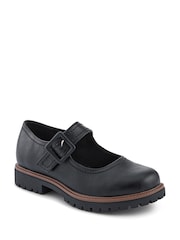 Pavers Plain Black Wide Fit Mary Jane Buckle Shoes with Chunky Sole - Image 2 of 5
