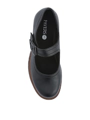 Pavers Plain Black Wide Fit Mary Jane Buckle Shoes with Chunky Sole - Image 4 of 5