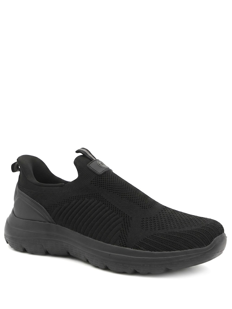 Pavers Black Extra Wide Easy Step In Trainers - Image 2 of 6 Pavers Black Extra Wide Easy Step In Trainers - Image 2 of 6