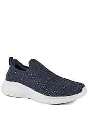 Pavers Blue Wide Fit Memory Foam Easy Step In Trainers - Image 3 of 6