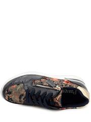 Pavers Blue Regular Fit Knitted Zip & Lace Fasten Trainers - Image 4 of 5