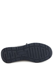 Pavers Blue Regular Fit Knitted Zip & Lace Fasten Trainers - Image 5 of 5