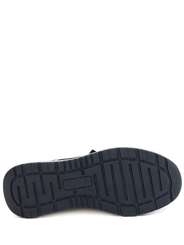 Pavers Blue Regular Fit Knitted Zip & Lace Fasten Trainers - Image 5 of 5