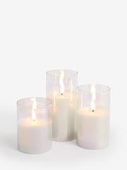 Set of 3 Iridescent Glass LED Candles - Image 4 of 5