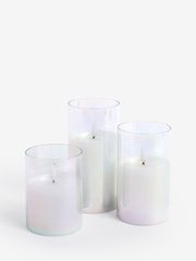 Set of 3 Iridescent Glass LED Candles - Image 5 of 5