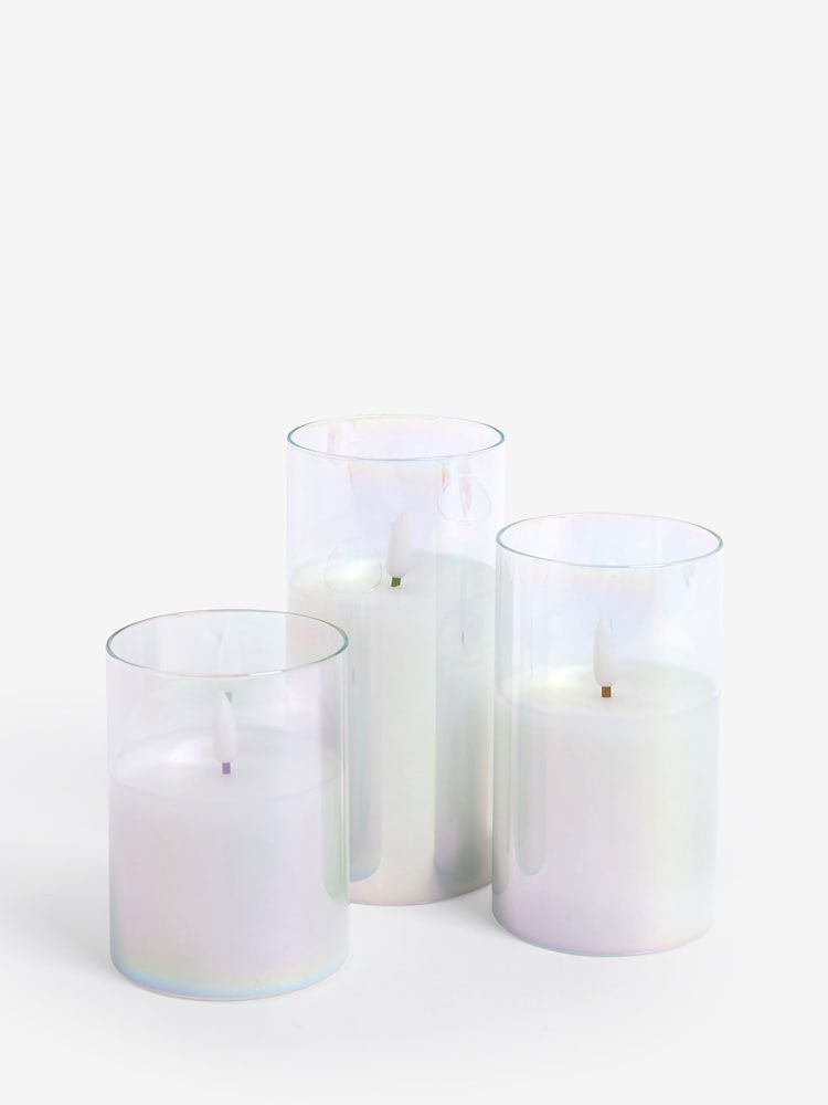 Set of 3 Iridescent Glass LED Candles - Image 5 of 5