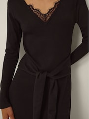 Monsoon Black Lulu Lace Knitted Midi Dress - Image 4 of 5