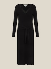 Monsoon Black Lulu Lace Knitted Midi Dress - Image 5 of 5