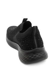 Pavers Black Wide Fit Memory Foam Easy Step In Trainers - Image 3 of 6
