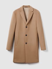 Reiss Camel Gable Wool Blend Single Breasted Epsom Overcoat - Image 2 of 6