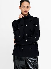 French Connection Black Elna Studded Jumper - Image 1 of 6
