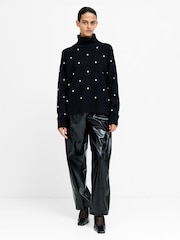French Connection Black Elna Studded Jumper - Image 3 of 6