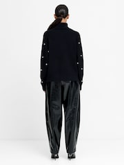 French Connection Black Elna Studded Jumper - Image 5 of 6
