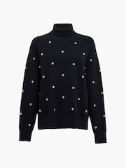 French Connection Black Elna Studded Jumper - Image 6 of 6