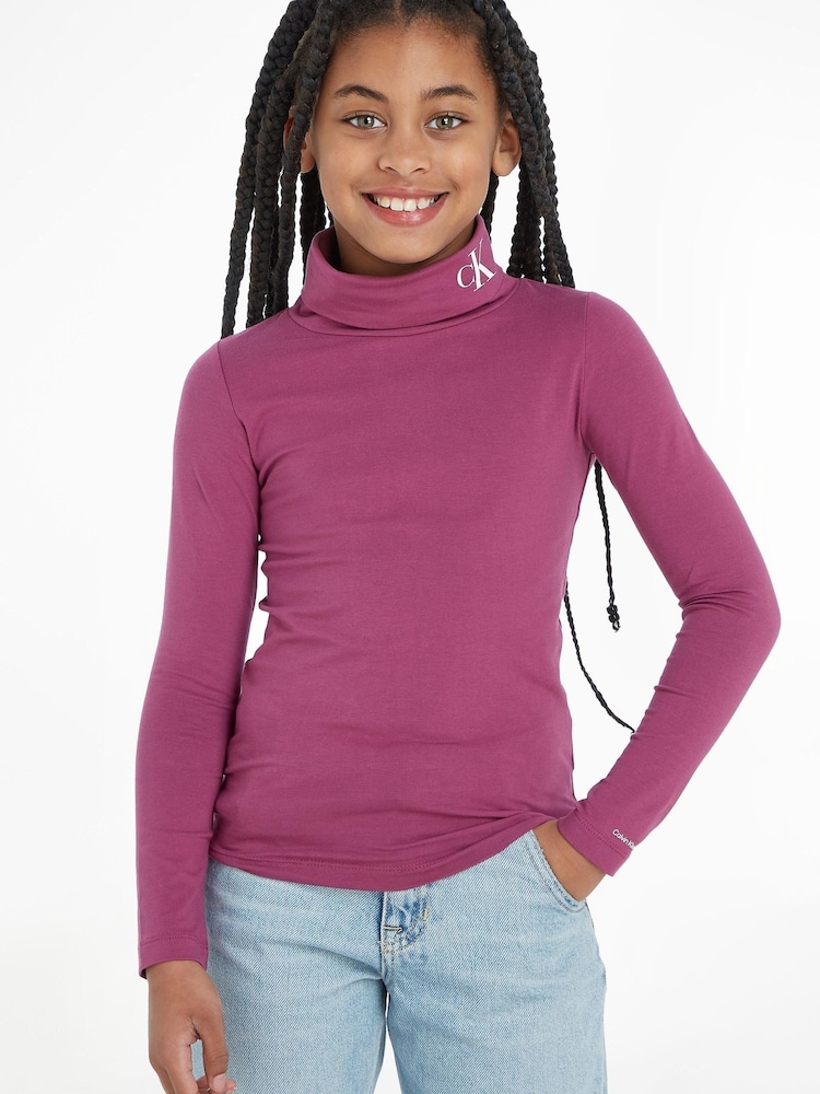 Calvin Klein Kids Pink Roll Neck Top - Image 1 of 2