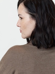 French Connection Brown Moana Fur Trim Slv Jumper - Image 3 of 7