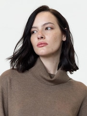 French Connection Brown Moana Fur Trim Slv Jumper - Image 4 of 7