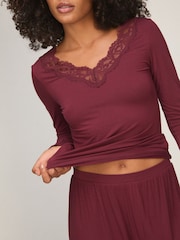 Hunkemöller Red Modal Long Sleeve Pyjama Set - Image 2 of 5
