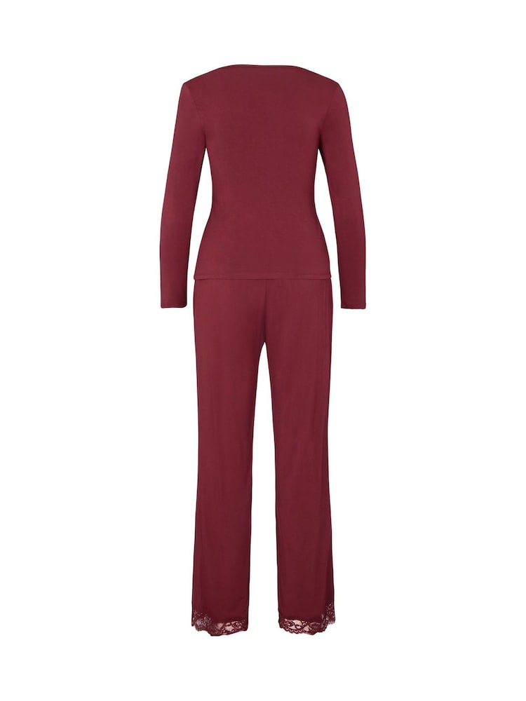 Hunkemöller Red Modal Long Sleeve Pyjama Set - Image 5 of 5 Hunkemöller Red Modal Long Sleeve Pyjama Set - Image 5 of 5