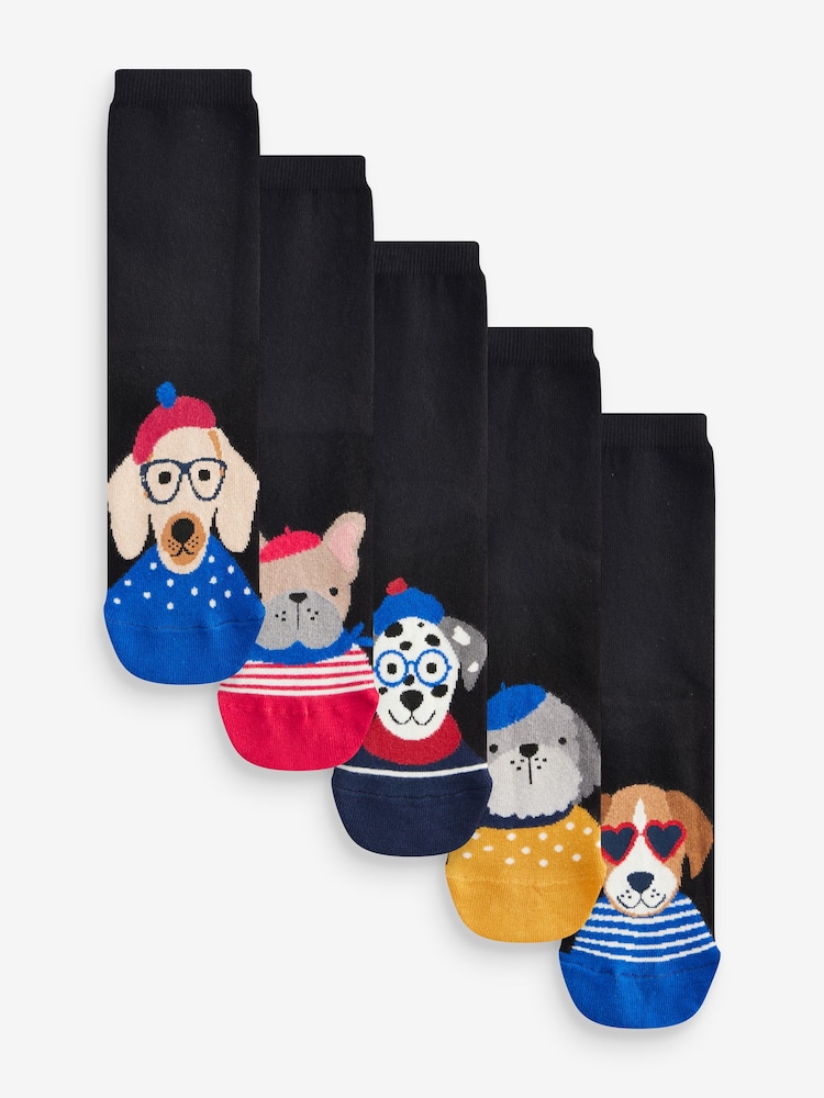 Fashion Dogs Ankle Socks 5 Pack - Image 1 of 6