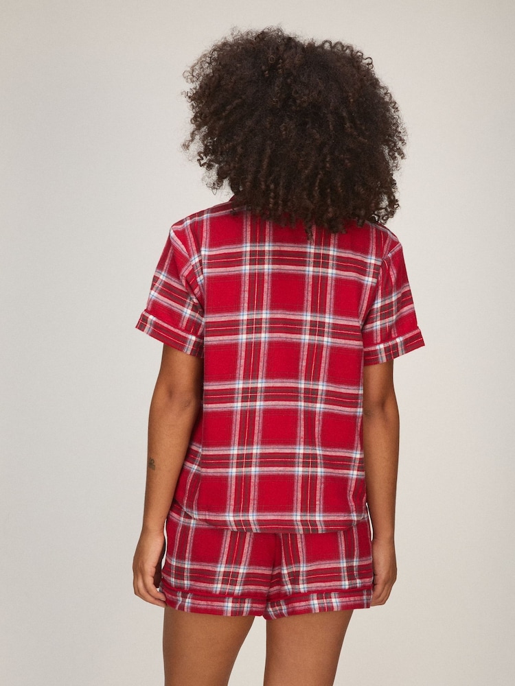 Hunkemoller Red Flannel Twill Short Pyjamas Set - Image 2 of 5