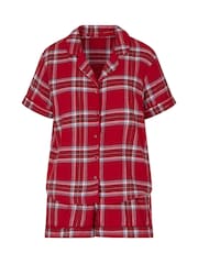 Hunkemoller Red Flannel Twill Short Pyjamas Set - Image 4 of 5