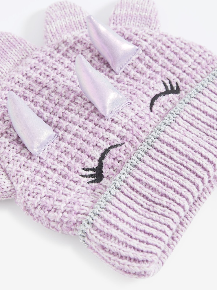 Lilac Purple 3D Dino Beanie Hat (3mths-6yrs) - Image 2 of 2