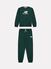Vert - Ensemble New Balance Col rond à logo empilé FT et Survêtement - Image 6 de 8