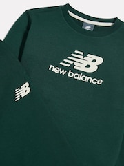 Vert - Ensemble New Balance Col rond à logo empilé FT et Survêtement - Image 8 de 8