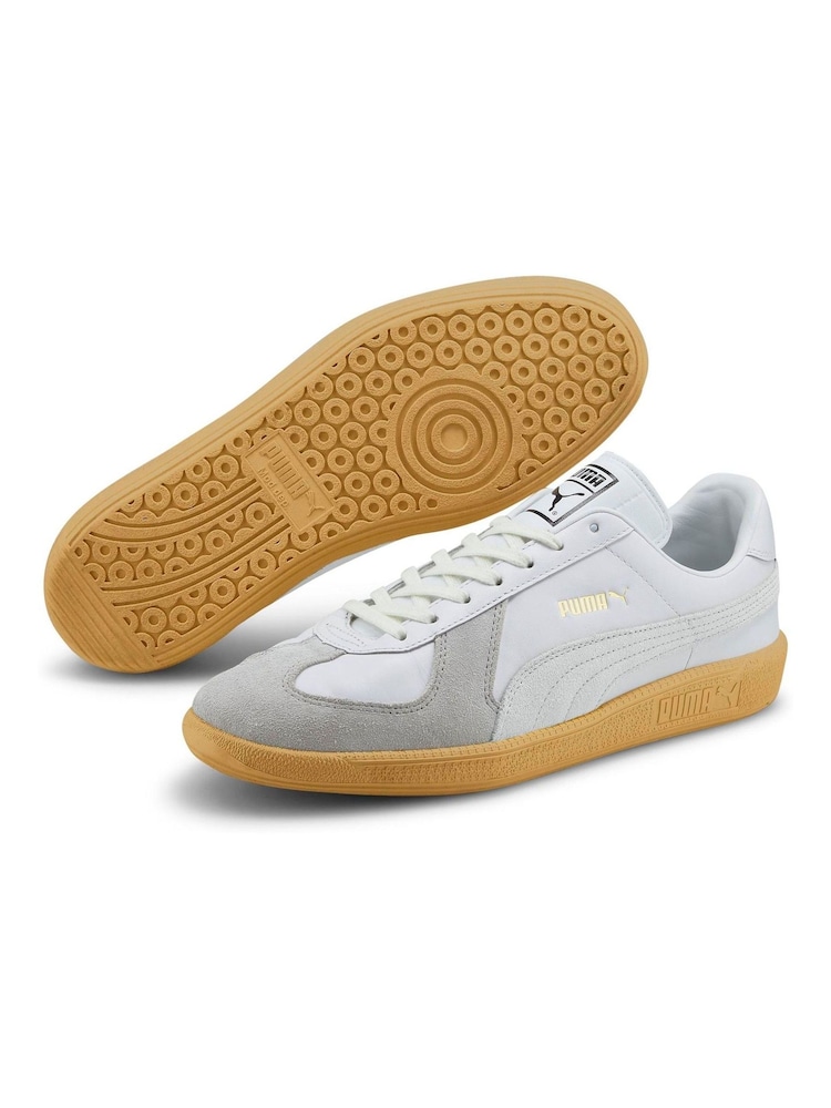 Puma White Army Trainers - Image 4 of 10