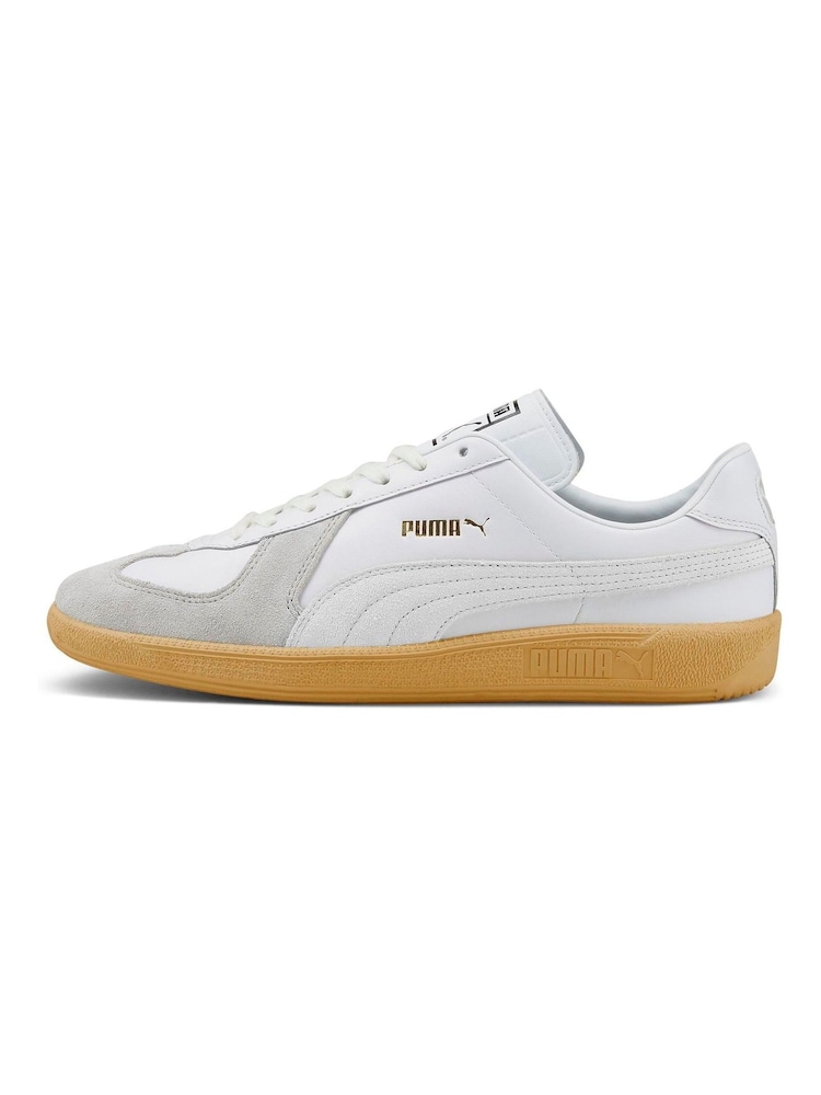 Puma White Army Trainers - Image 7 of 10