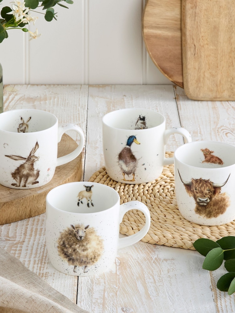 Royal Worcester Set of 4 Wrendale Designs Countryside Farm Mugs - Εικόνα 1 του 2 Royal Worcester Set of 4 Wrendale Designs Countryside Farm Mugs - Εικόνα 1 του 2
