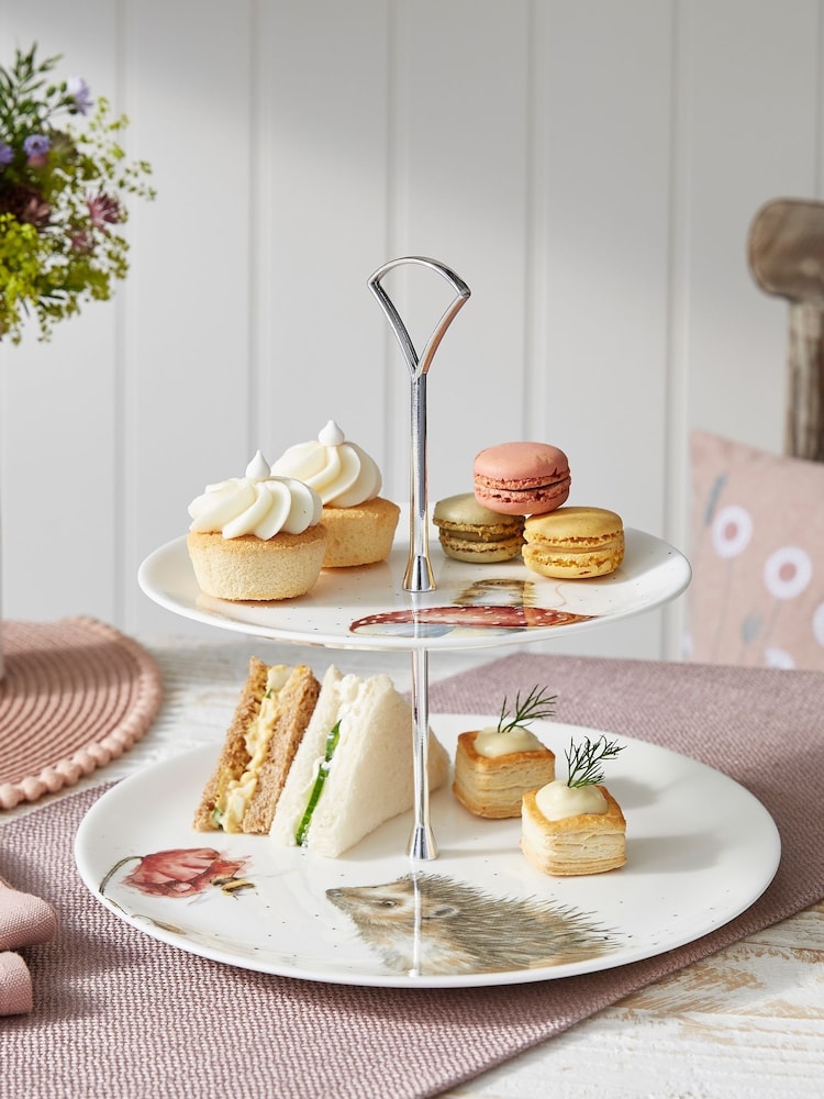 Royal Worcester Wrendale Designs 2 Tier Cake Stand - Εικόνα 1 του 3 Royal Worcester Wrendale Designs 2 Tier Cake Stand - Εικόνα 1 του 3