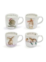 Royal Worcester Set of 4 Wrendale Designs Christmas Mugs - Εικόνα 2 του 2