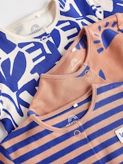 Cobalt Blue Dino Baby 100% Cotton Sleepsuits 3 Pack (0mths-3yrs) - Image 4 of 9